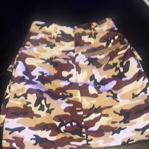Prada Brown Camouflage Skirt with Pockets